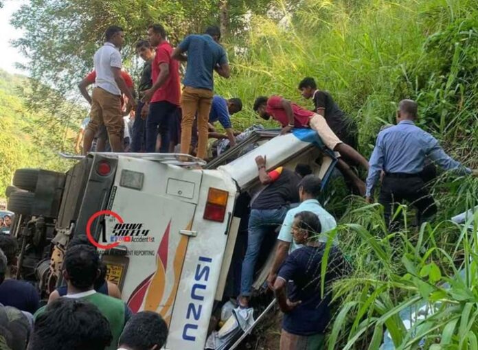 University bus topples in Badulla : Two deaths reported