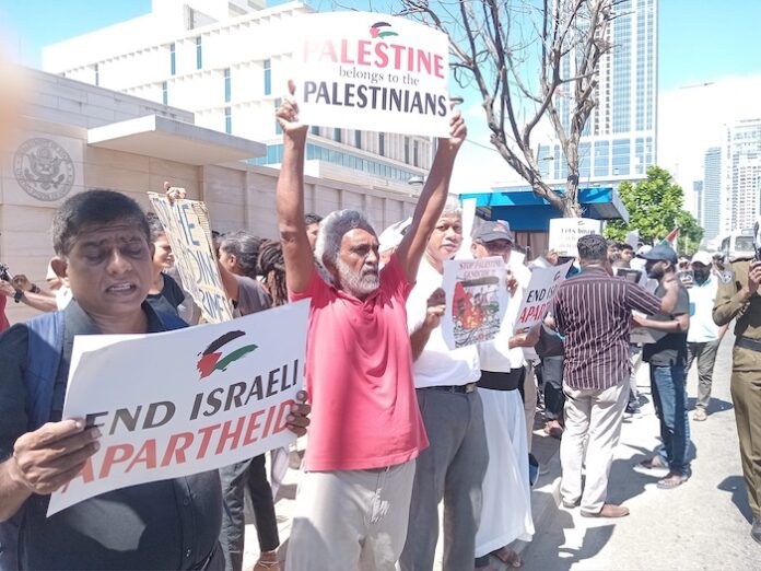 Pro-Palestine protest opposite US Embassy