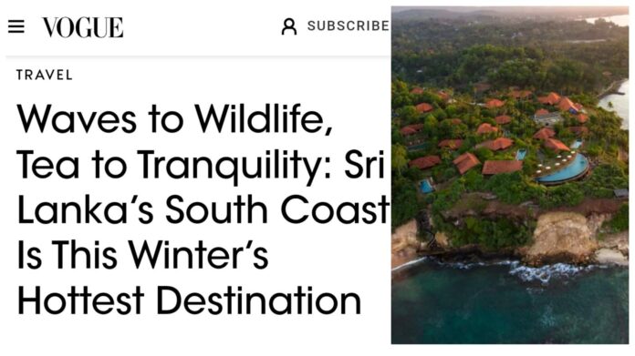 Sri Lanka's South Coast named winter’s hottest destination by Vogue