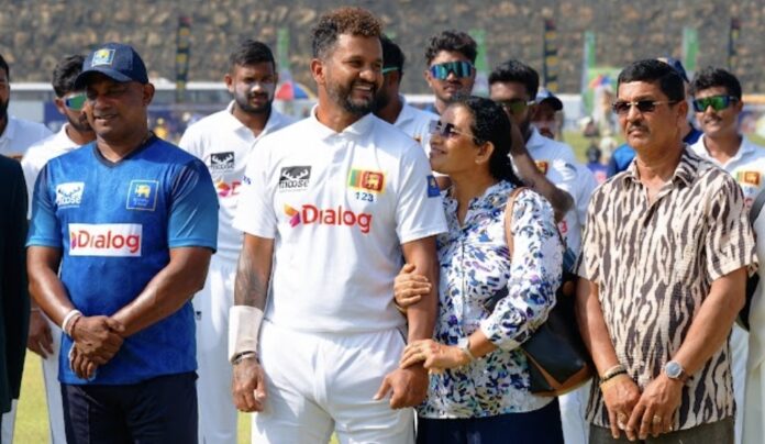 SLC felicitates Dimuth Karunaratne on his 100th Test